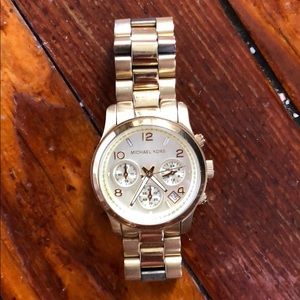 Michael Kors runway gold chronograph watch